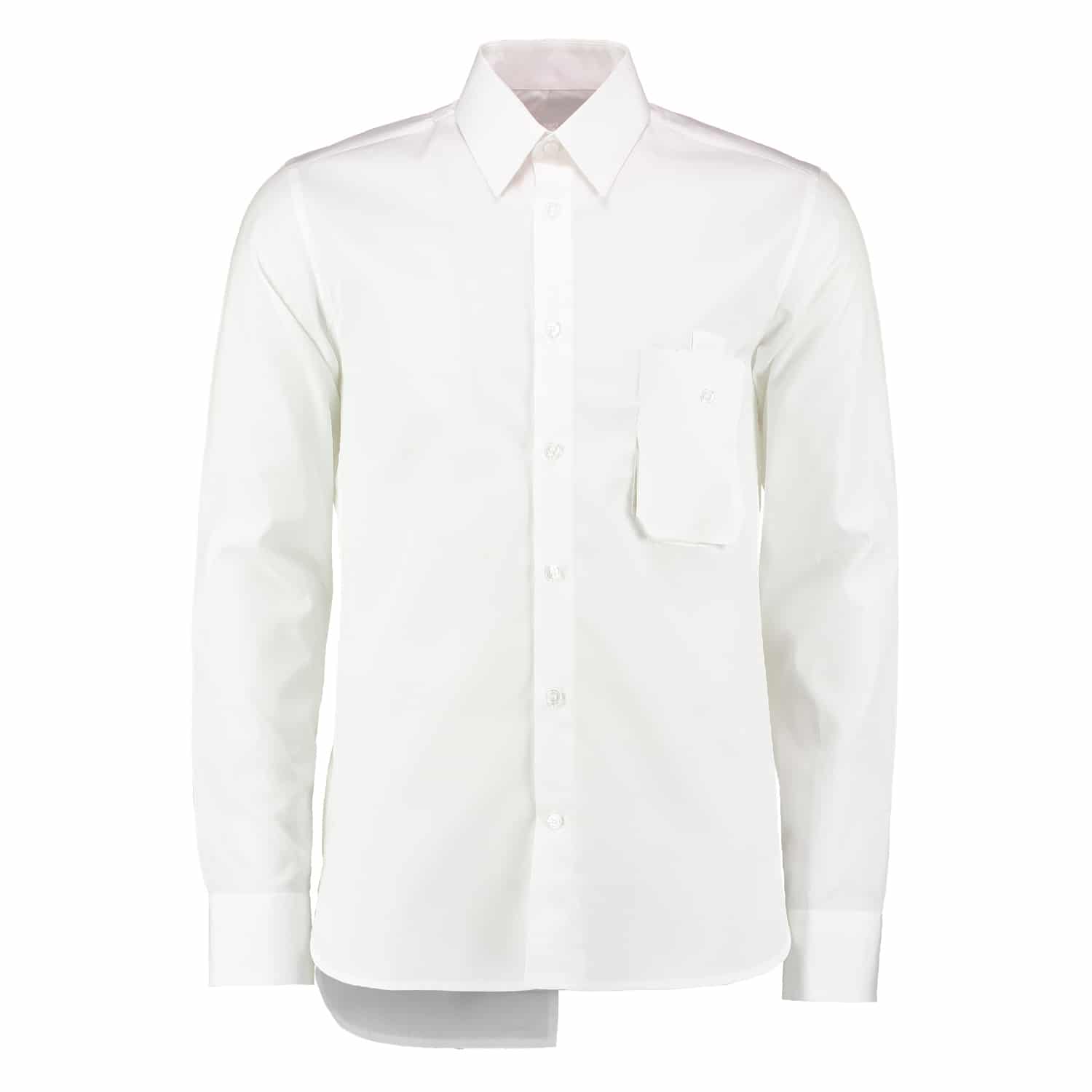 Slim-Fit Shirt with Pleated Back - White | U.Mi-1